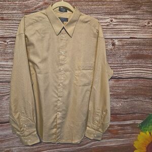 Crazy Horse long sleeve dress shirt men's 17" tan/cream NWT